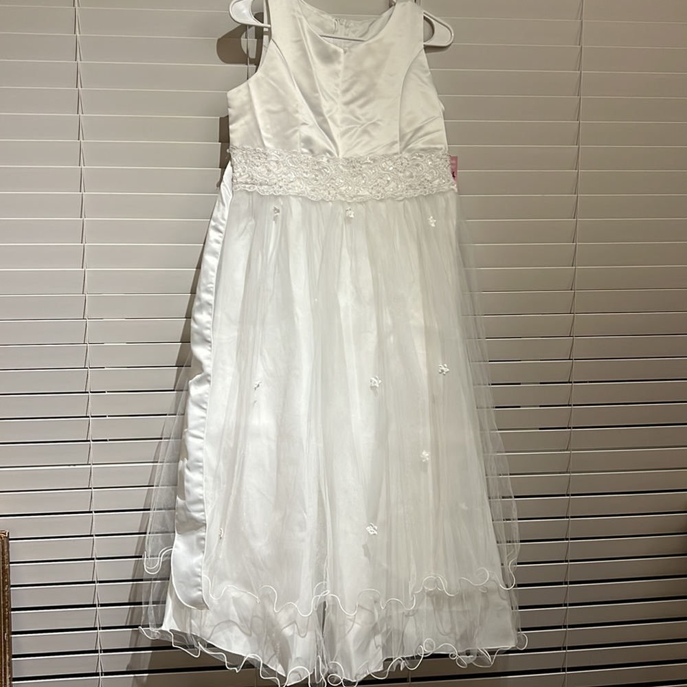 New Kid’s Dream LONG white DRESS Size 15-16 Made in USA